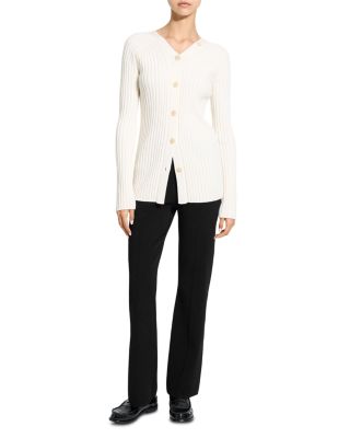 Wool Long Sleeve Open Back Cardigan