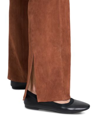 Suede Slit Hem Pants