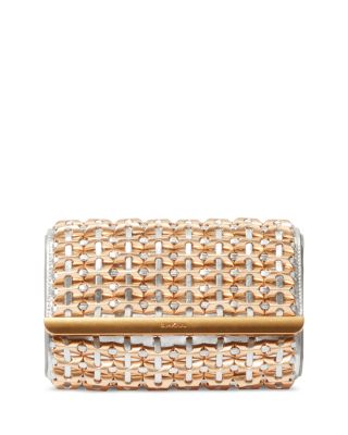 Rola Beaded Metallic Leather Clutch