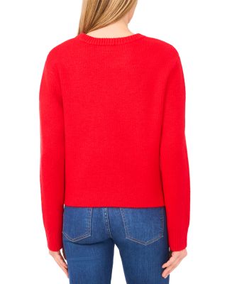 Oversized Bow Appliqu&eacute; Sweater