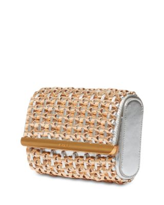 Rola Beaded Metallic Leather Clutch