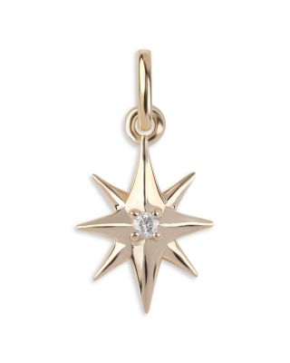 14K Yellow Gold Diamond North Star Pendant Necklace, 20"
