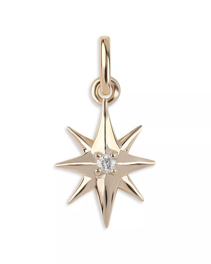 Moon & Meadow 14K Yellow Gold Diamond North Star Pendant Necklace, 20