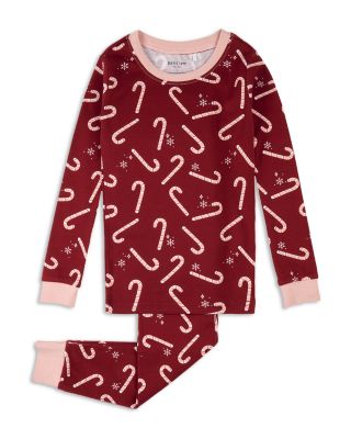 Girls' Candy Cane Print Pajama Set - Little Kid
