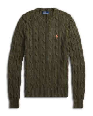 Cable-Knit Cotton Crewneck Sweater