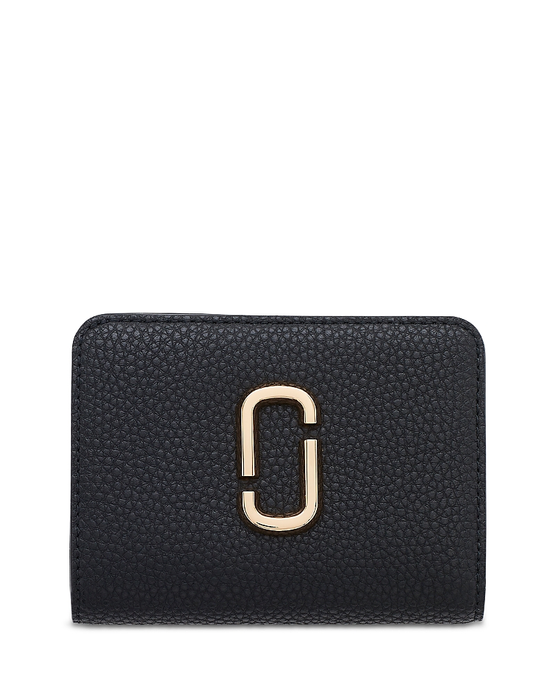 Marc Jacobs The Compact Pebbled Leather Wallet In Black