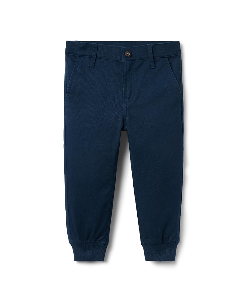 Janie And Jack The Button Twill Jogger In Blue