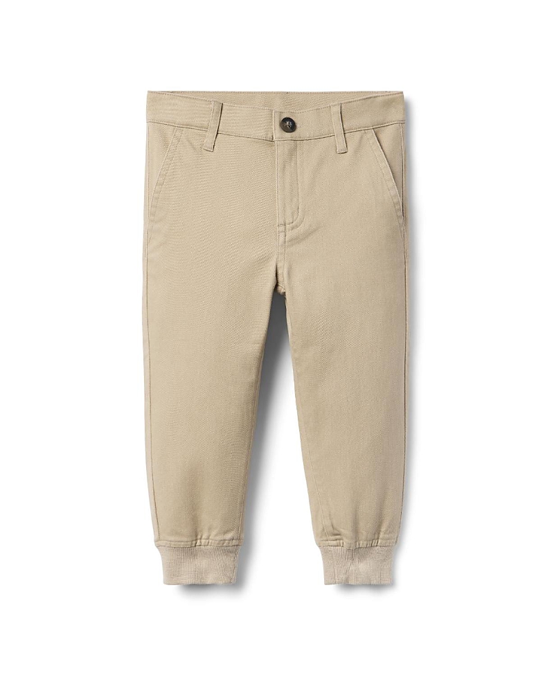 Janie And Jack The Button Twill Jogger In Brown