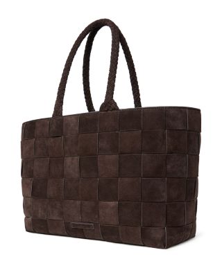 Klara Large Woven Suede Tote Bag