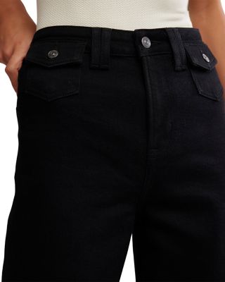 Kellee High Rise Palazzo Jeans in Black Eyelet