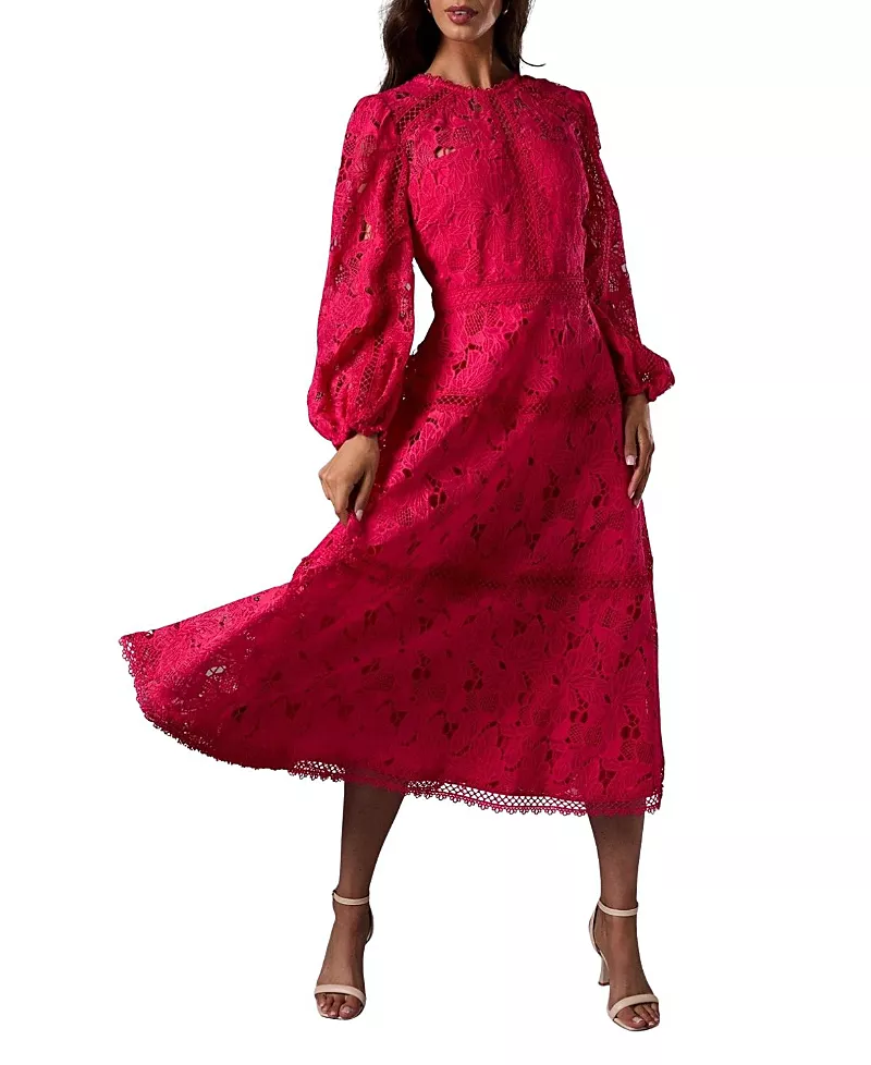 Coast Lace Panelled Long Sleeve Dress