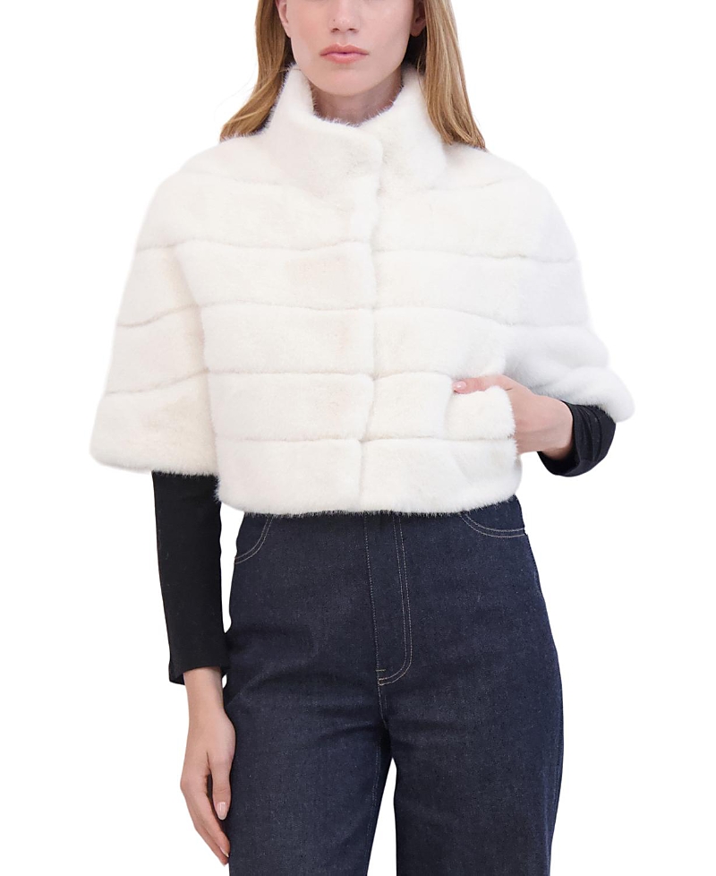 Lyla Grant Faux Fur Mink Bolero In White