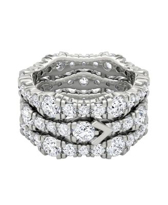3 Row Pav&eacute; Ring in 14K Gold, 4.56ctw Round Brilliant Lab Grown Diamonds