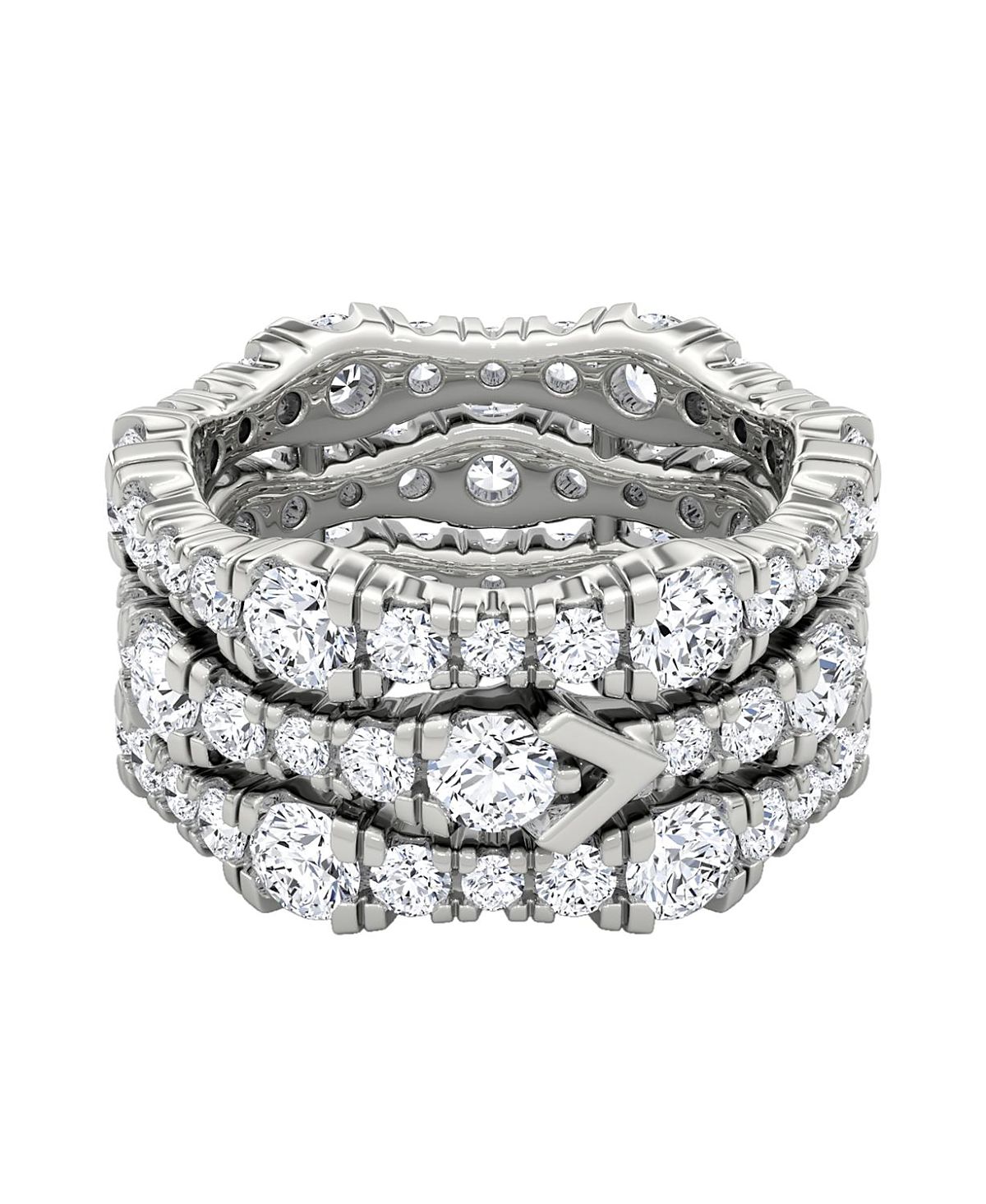 Vrai 3 Row Pave Ring