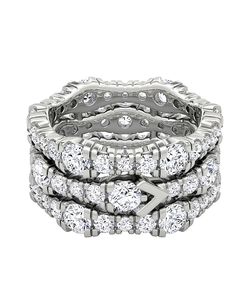 Vrai 3 Row Pave Ring in 14K Gold, 4.56ctw Round Brilliant Lab Grown Diamonds
