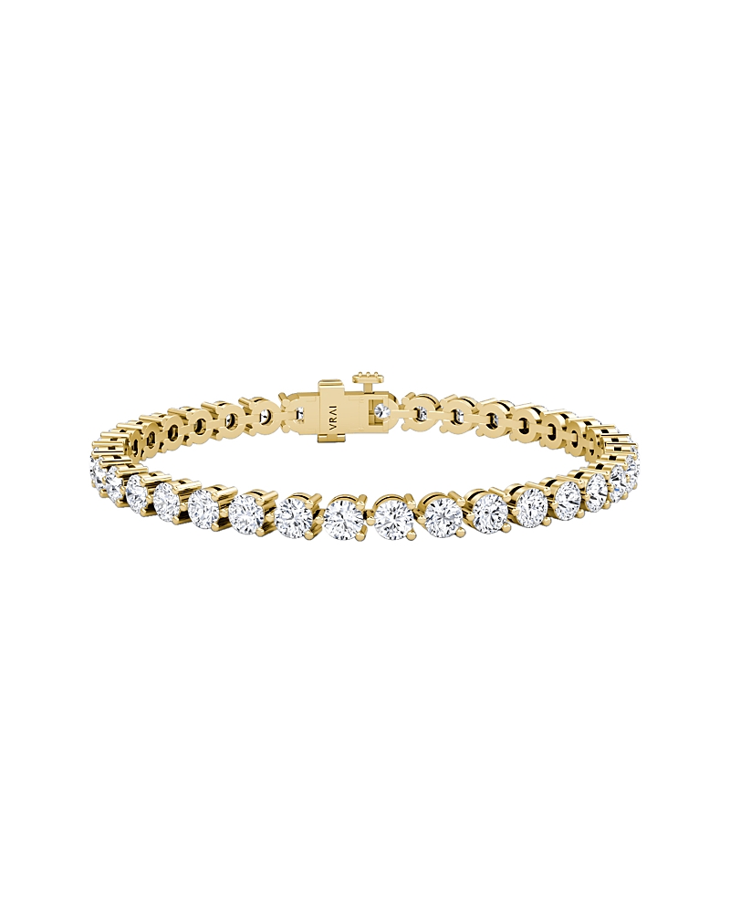 Vrai Tennis Bracelet, Large in 14K Gold, 8.5ctw Round Brilliant Lab Grown Diamonds, 6.5