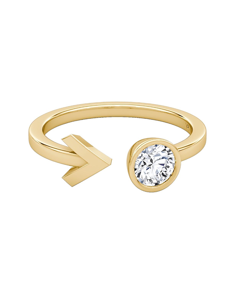 Vrai Arrow Cuff Ring In 14k Gold, 0.40ctw Round Brilliant Lab Grown Diamond In Gold