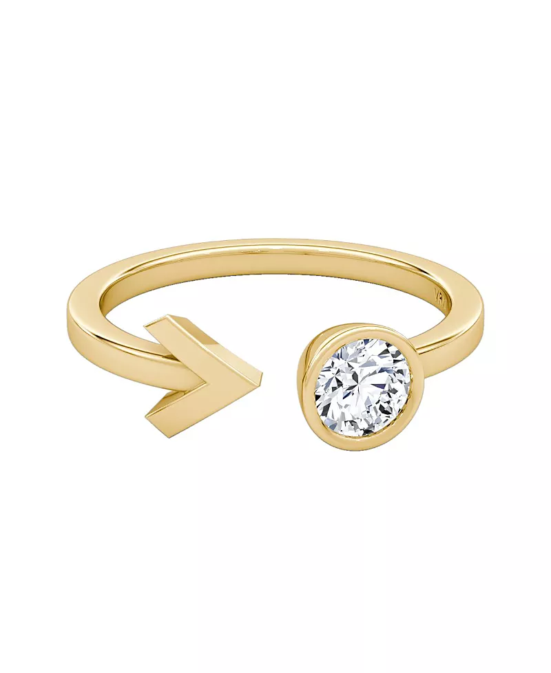 Vrai Arrow Cuff Ring in 14K Gold, 0.40ctw Round Brilliant Lab Grown Diamond