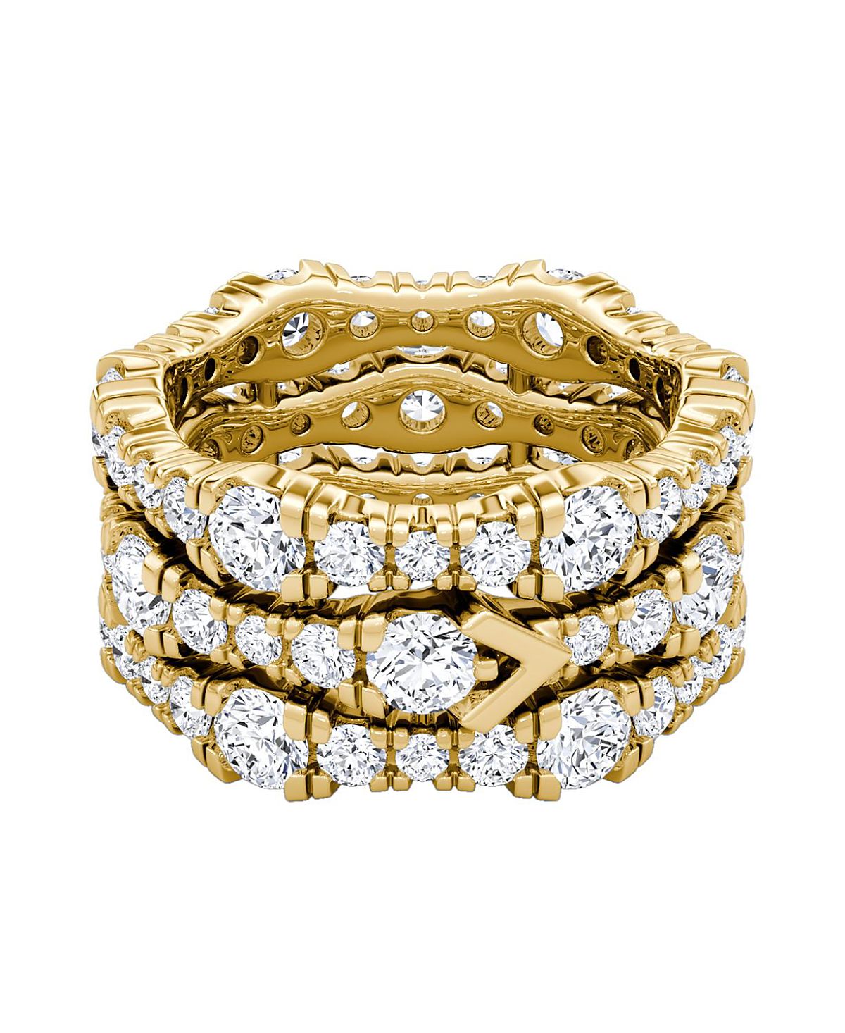Vrai 3 Row Pave Ring