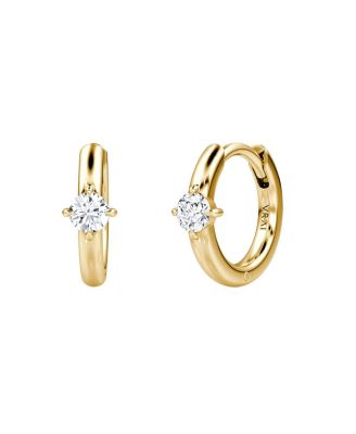 Solitaire Huggie Hoop in 14K Yellow Gold, 0.2ctw Round Brilliant Lab Grown Diamonds