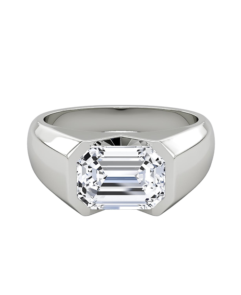 Vrai Statement Signet Ring in 14K Gold, 1.0ctw Emerald Lab Grown Diamond