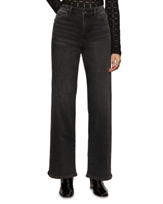 Tuxedo High Rise Relaxed Straight Jeans in Black Tie