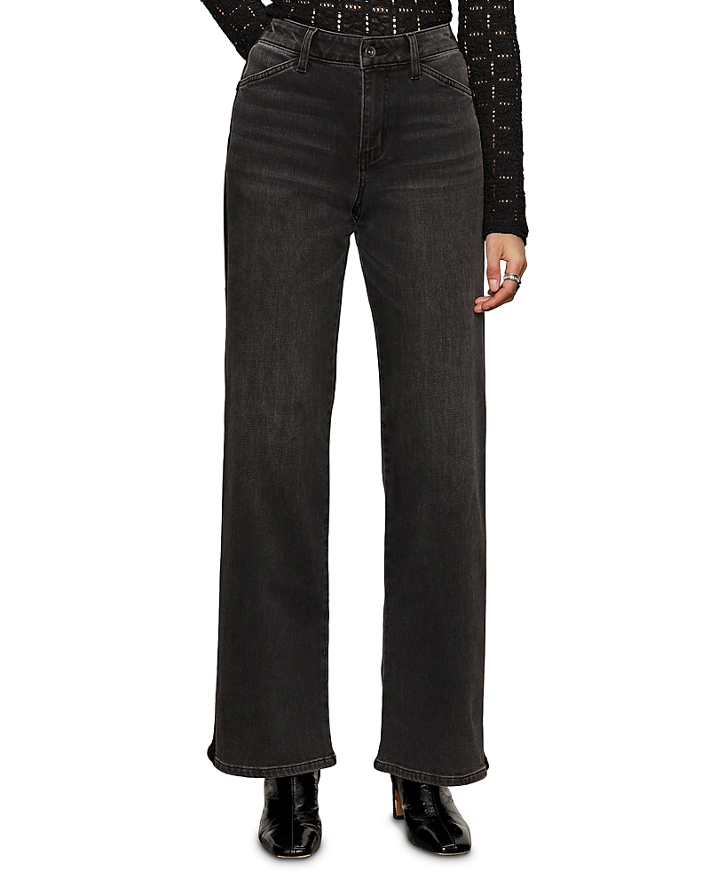 Sanctuary Tuxedo High Rise Relaxed Straight Jeans In Black Tie