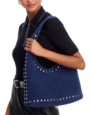 Studded Suede Hobo Bag - Exclusive