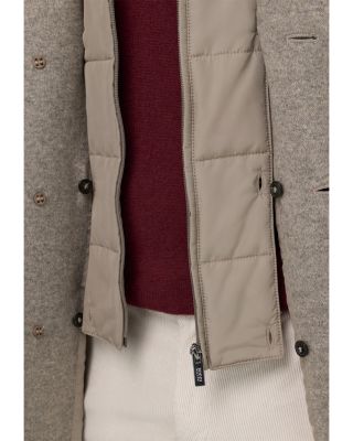 Single Breasted Jersey Coat with Removable Hooded Insert