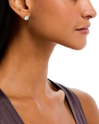 Luxe Collection Certified Lab Grown Diamond Hidden Halo Stud Earrings in Platinum, 4.0 tcw