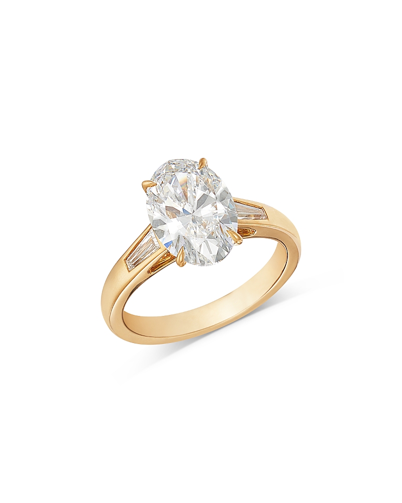 Bloomingdale's Fine Collection Luxe Collection Certified Lab Grown Diamond Oval & Baguette Engagement Ring