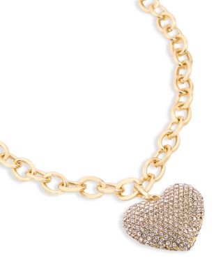 Mille Pave Heart Pendant Necklace, 20"-23"