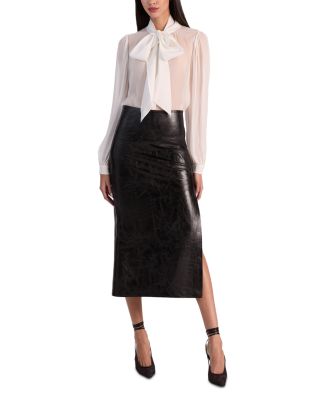 Maeve Faux Leather Slip Skirt