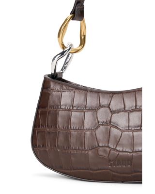 Ollie Croco Embossed Leather Shoulder Bag