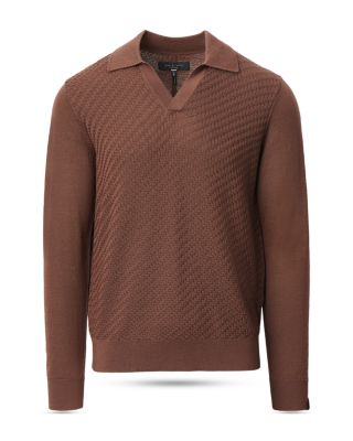 Charles Long Sleeve Wool Polo Sweater