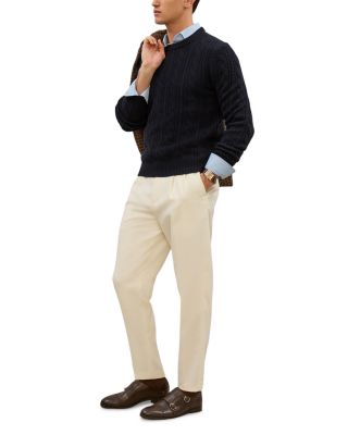 Cashmere Crewneck Cable Sweater