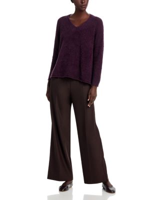 Fringed Cotton V Neck Sweater