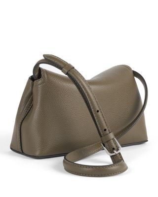 T-Lock Smooth-Leather Convertible Clutch in Ash