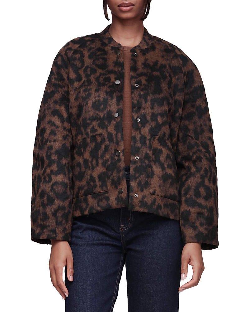 Bagatelle Textured Animal Print Bomber Jacket