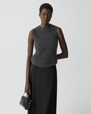 Brushed Crewneck Shell Top in Cashmere