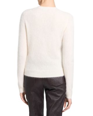  Brushed Crewneck Cardigan in Cashmere