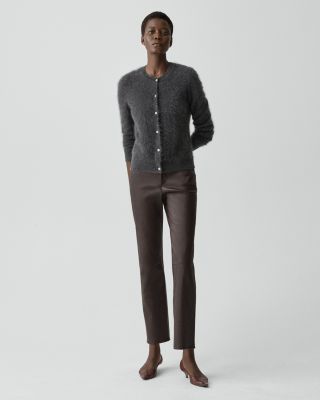  Brushed Crewneck Cardigan in Cashmere