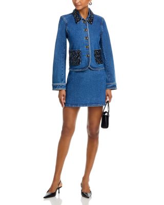 Amara Rhinestone Denim Skirt