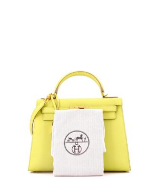 Kelly 28 Handbag Yellow Epsom with Gold Hardware