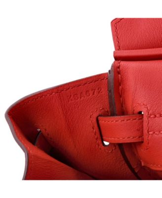 Birkin 25 Handbag Red Swift with Palladium Hardware