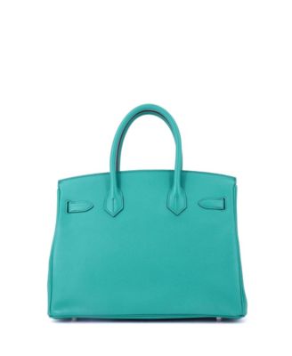 Birkin 30 Handbag Blue Epsom with Palladium Hardware