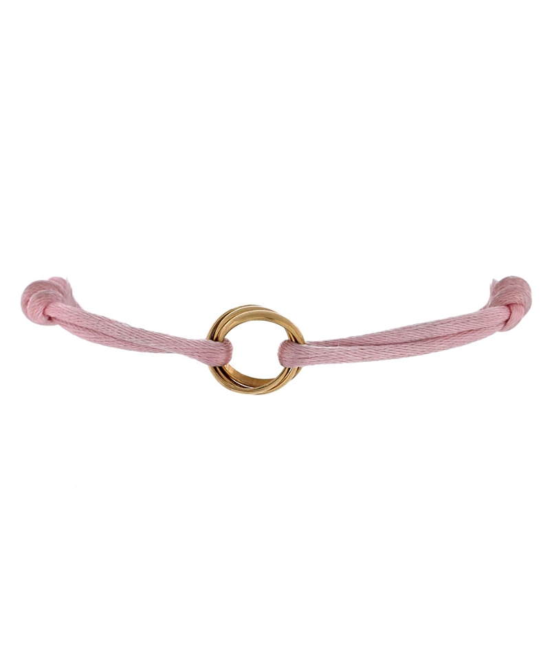 Pre-owned Pre-owned Cartier  Cartier Trinity On Cord Bracelet Silk Cord With 18k Gold
