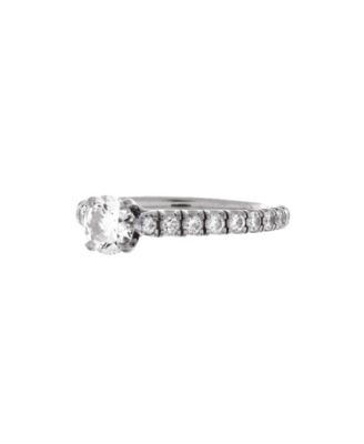  0.50CT Etincelle de Cartier Solitaire Ring Platinum with RBC Diamond and Pave Diamonds E/VVS1