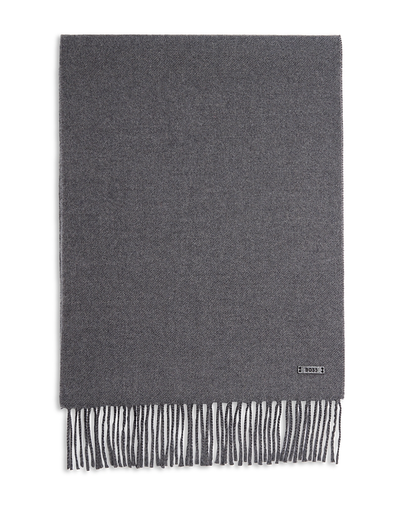 Hugo Boss Naster Wool Scarf In Gray