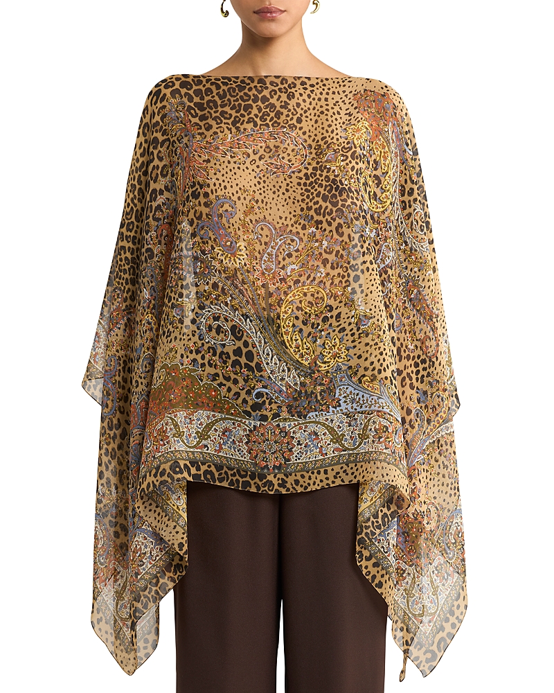 Etro Silk Poncho Top